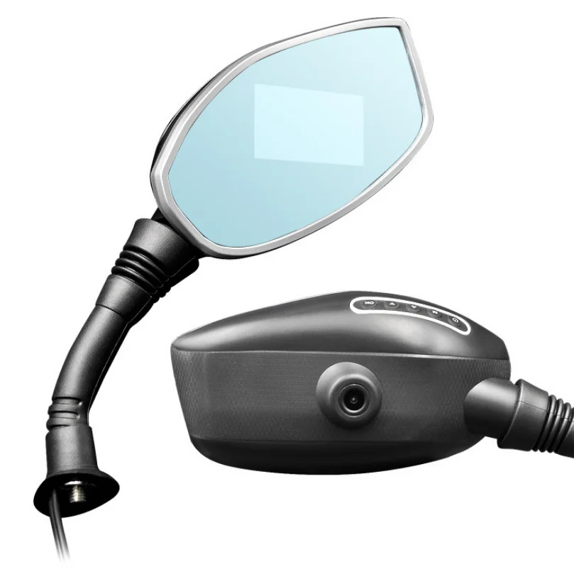 Электронное зеркало заднего вида для мотоцикла, 2,7 дюйма, HD, двойной объектив
