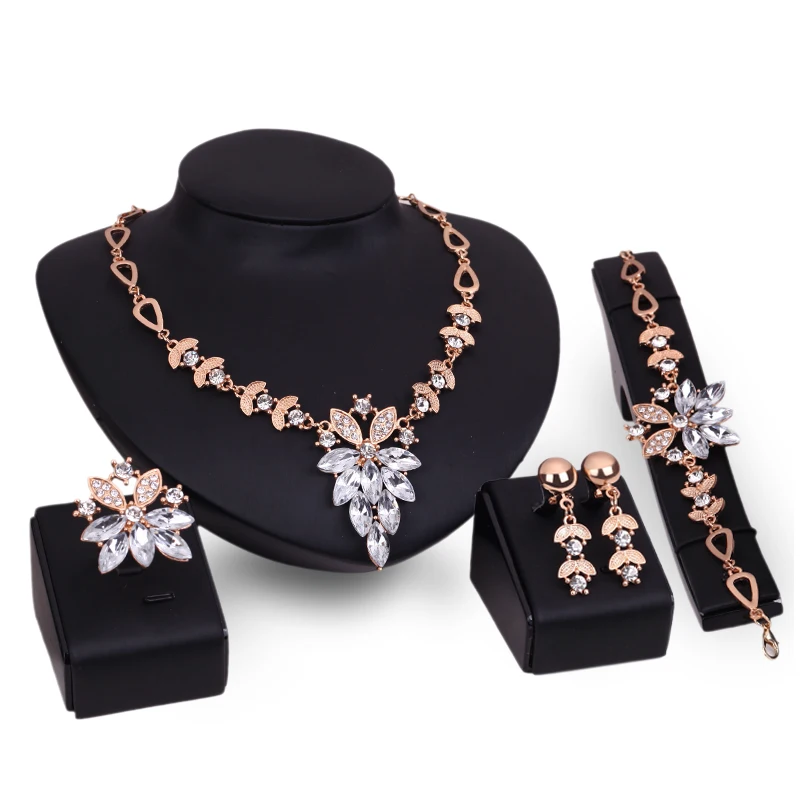 Crystal Elephant I Love You Hug And Kiss Jewelry Set Luxury African Brazilian Gold Wedding Party Xoxo Jewelry Sets /