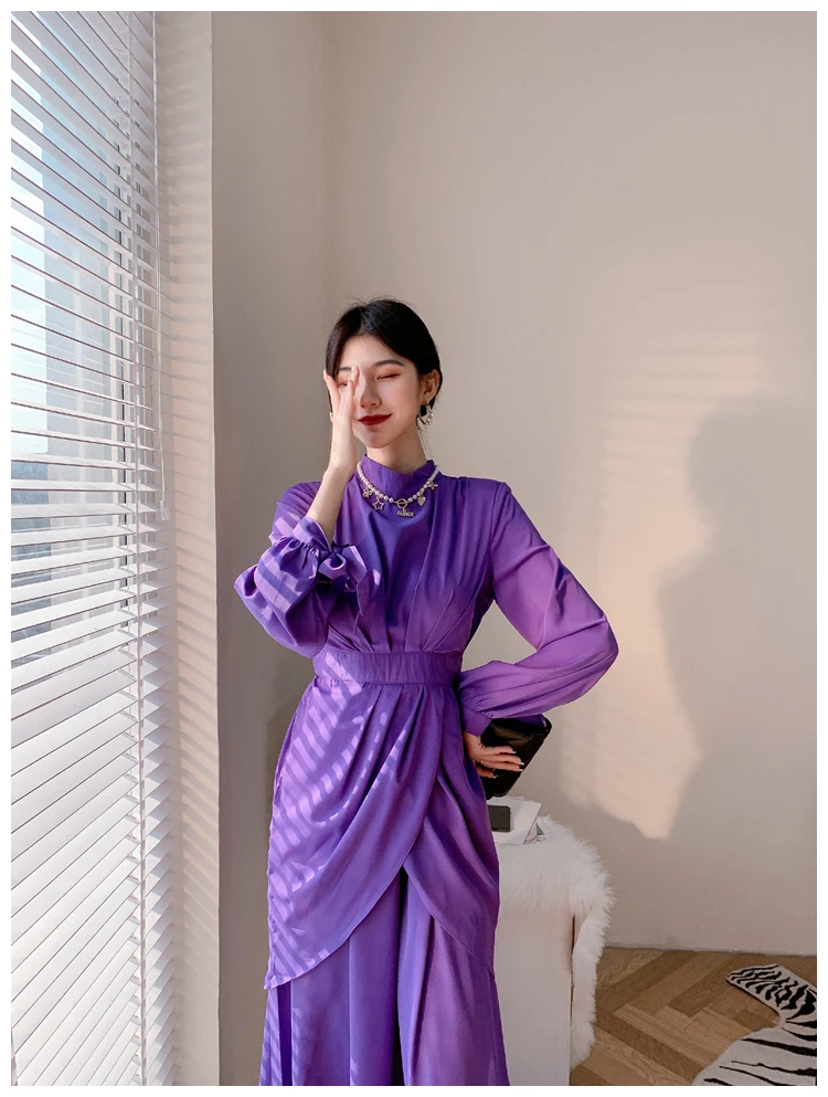 
In Stock Maxi Woman Long Sleeve Casual Ruffle Plus Size Womens Dresses 