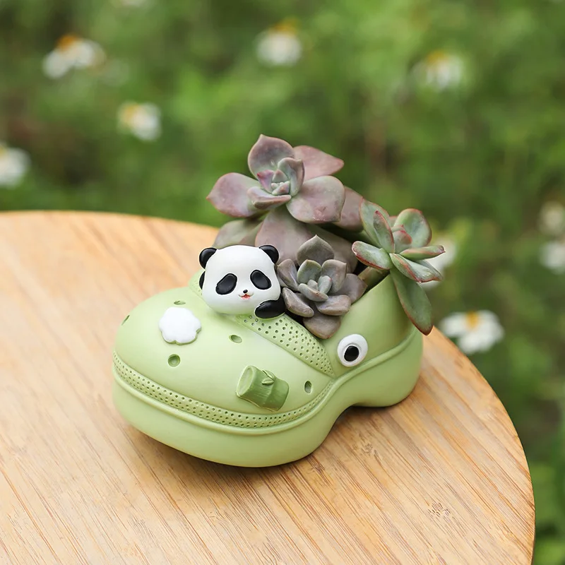 New fun Crocs resin succulent flower device desktop garden pot cartoon creative slipper flower pot
