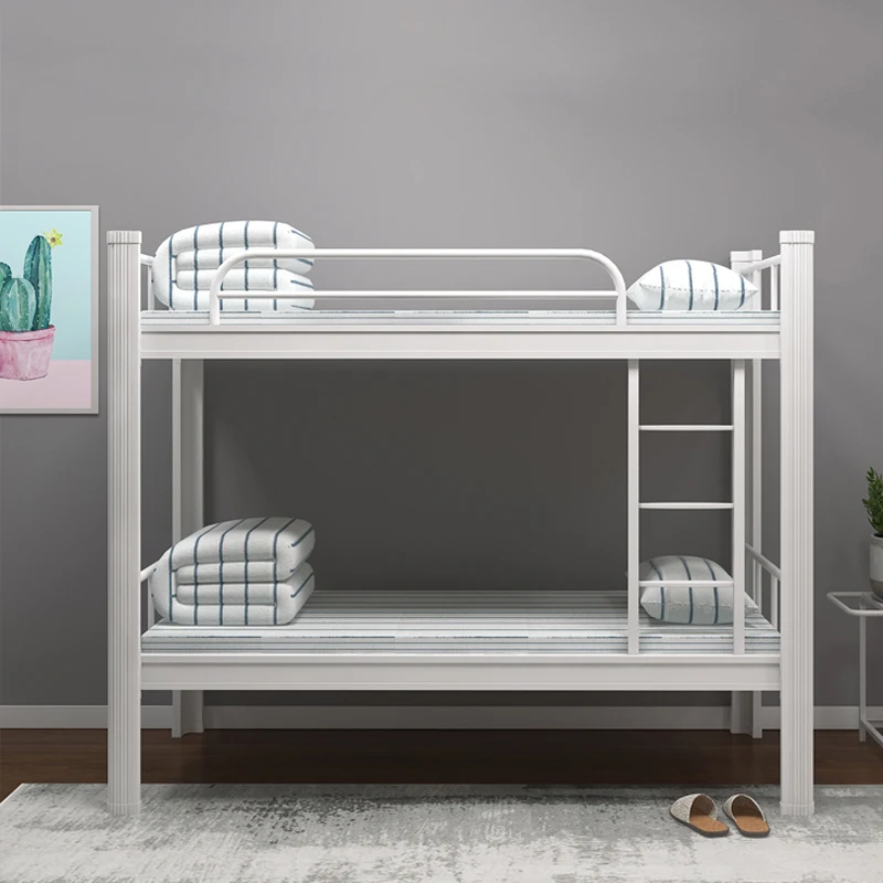 Double Bunk Bed Space Saving Beds Letto a Castello Hostel Children Student Metal for Kids King Frame Adult Boys Set Deck Iron