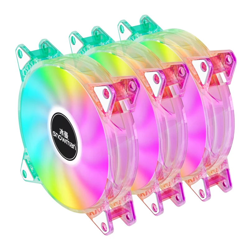 SNOWMAN Super Silent Large Air Volume Radiator PC 120mm Fan LED Colorful  Ventilador Cooling Fan for PC Case