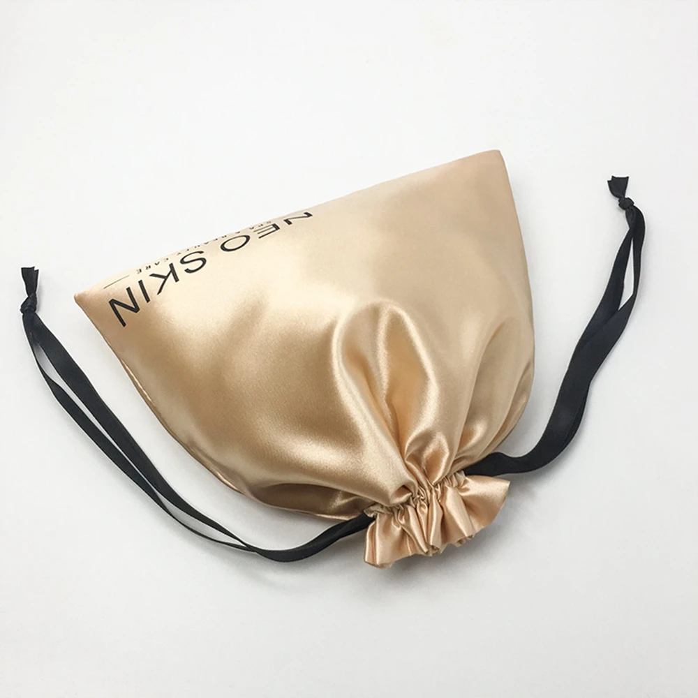 New Hair silk pouch satin drawstring bag with custom design