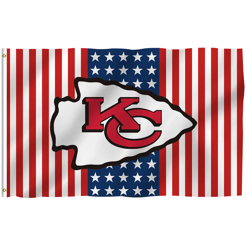In Stock All  Football Team Flag 3x5ft High Quality Custom Design  100% Polyester Sports Nfl Kansas City Chiefs banners
