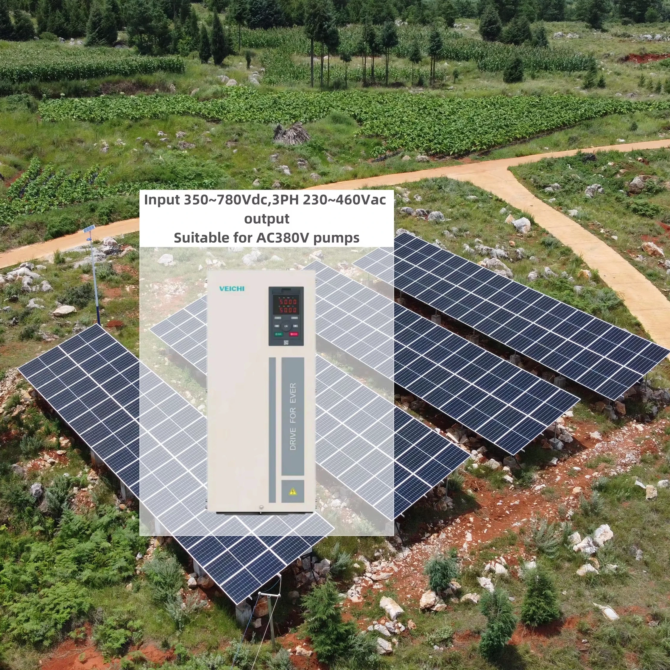 Veichi Pompe Solaire Hybride 75kw 900v Ac Dc Input Solar Pump Siemens Vfd Inverter For Well Pump System