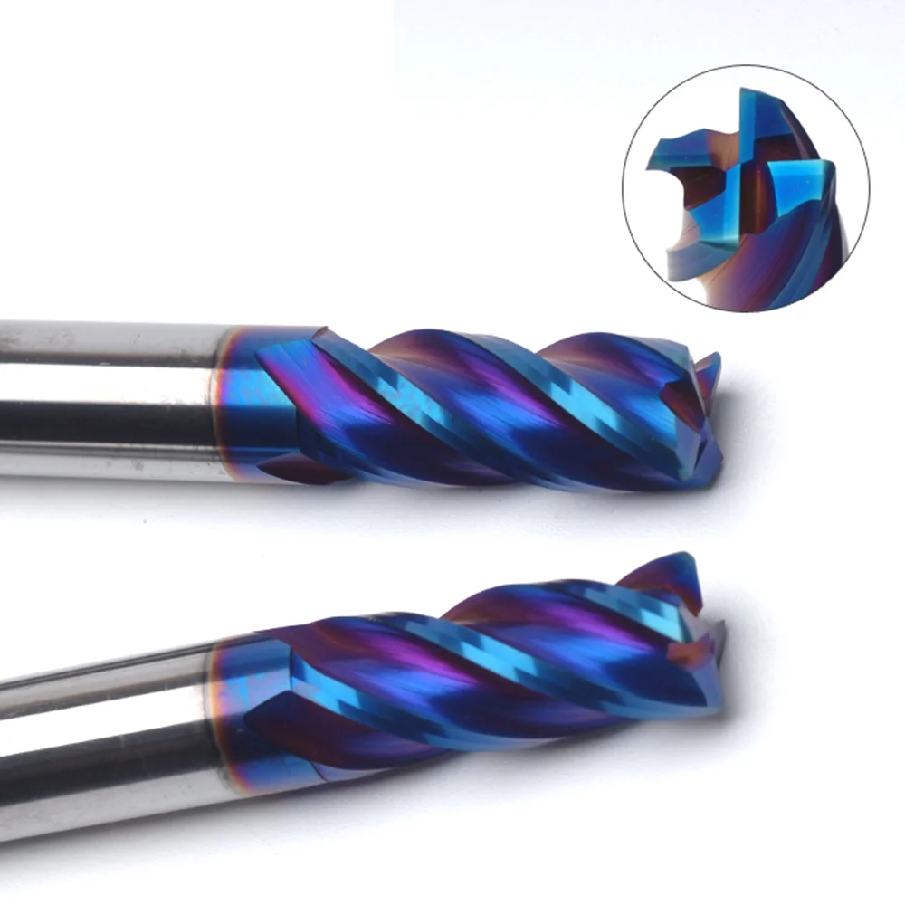 HRC65 Corner Radius End Mill Tungsten Carbide Steel CNC Milling Cutter Tool 4 Flutes Cutter Deg  Metal Router 35 degree