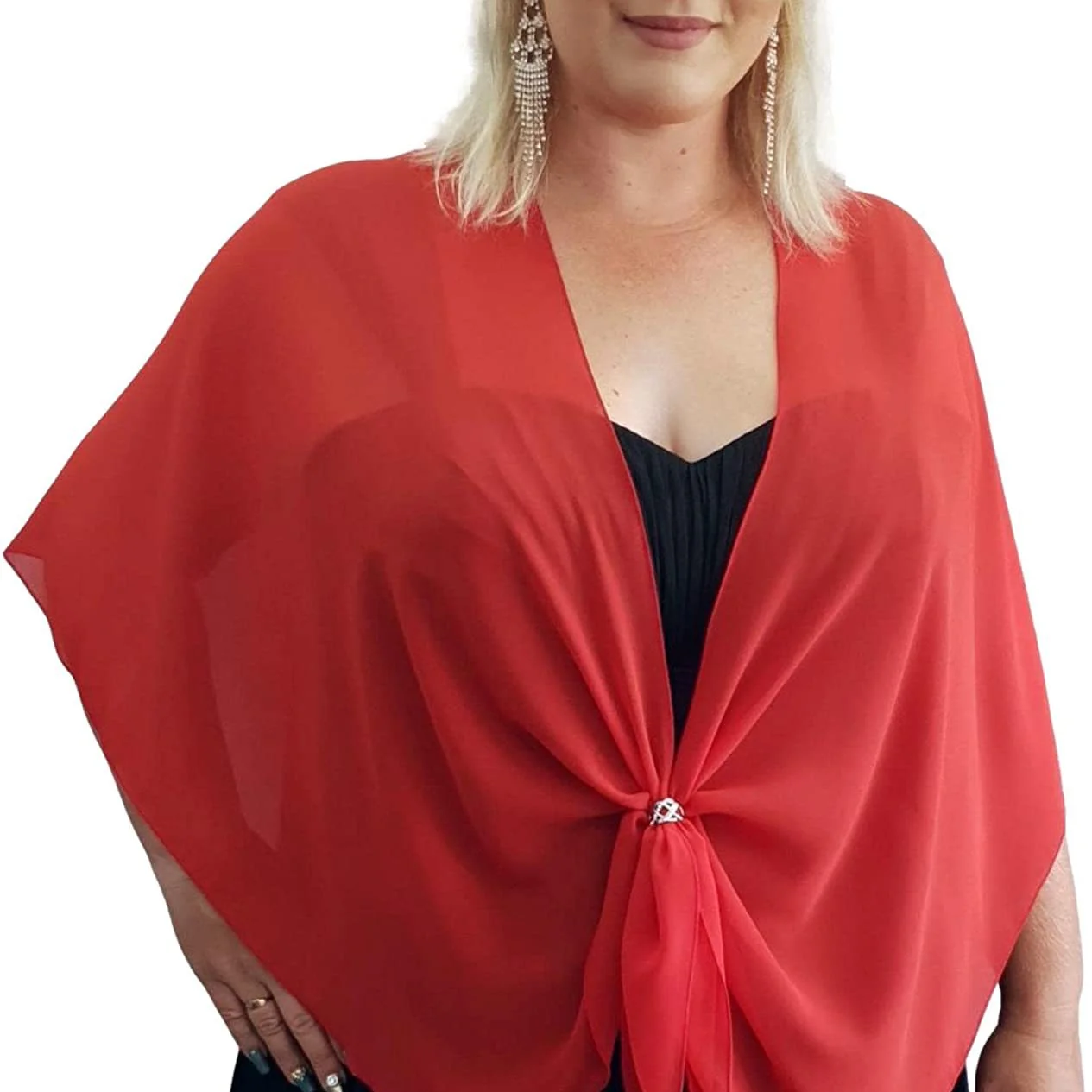Middle-aged and elderly chiffon shawl thin summer wear with skirt small shawl summer sunscreen clothing small cape hair