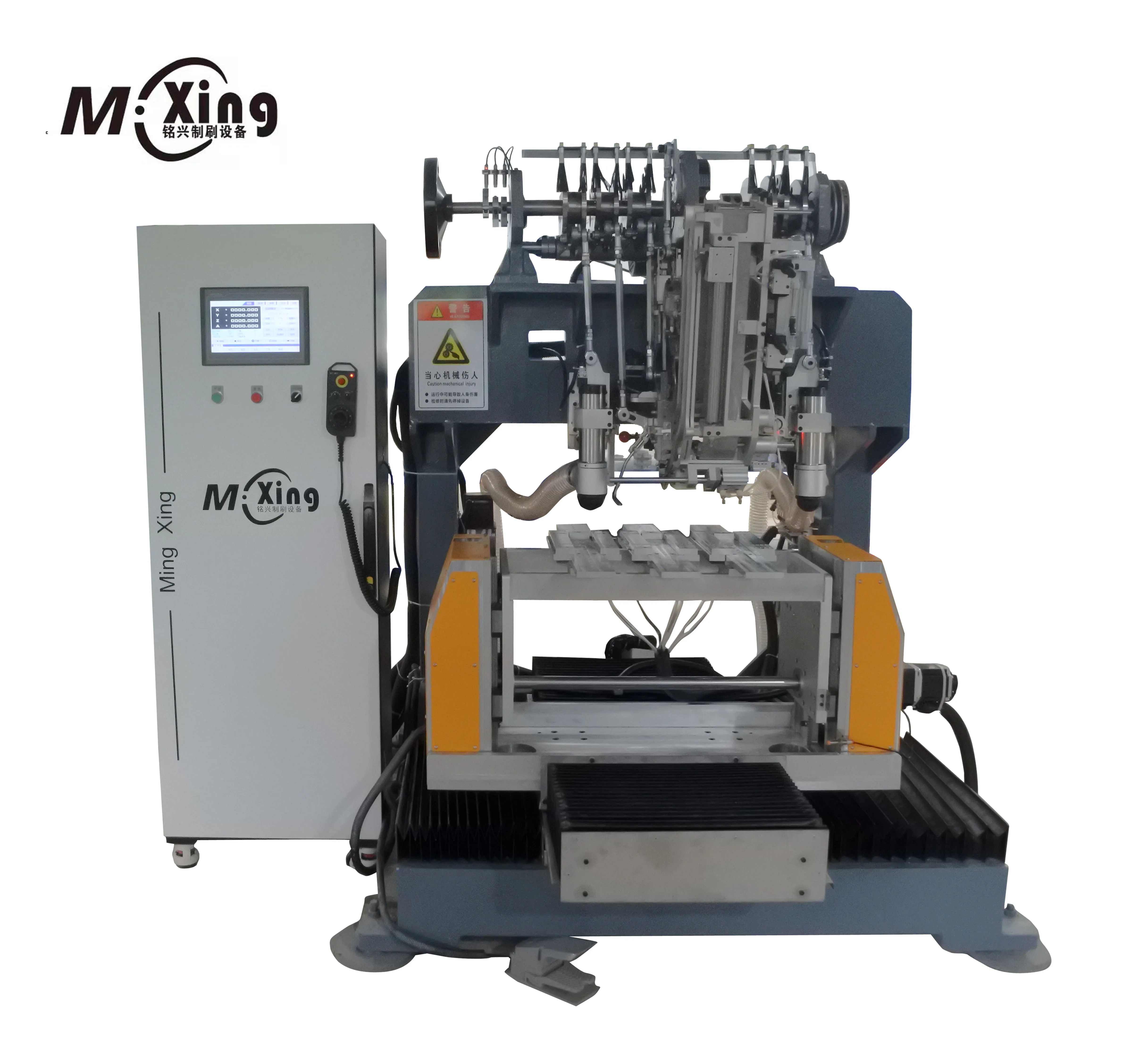 CNC 4 Axis 3 Heads 2 Drilling and 1 Tufting Broom Brush Making Machine High Speed (Flatwire)