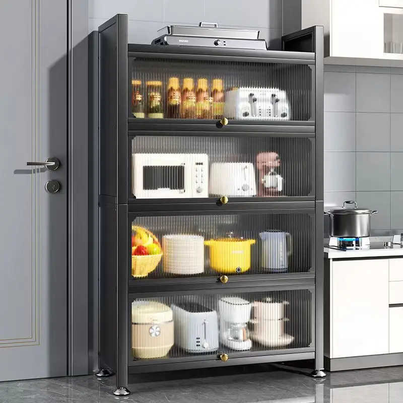 Modern modular home restaurant cabinet organization kitchen metal storage design
