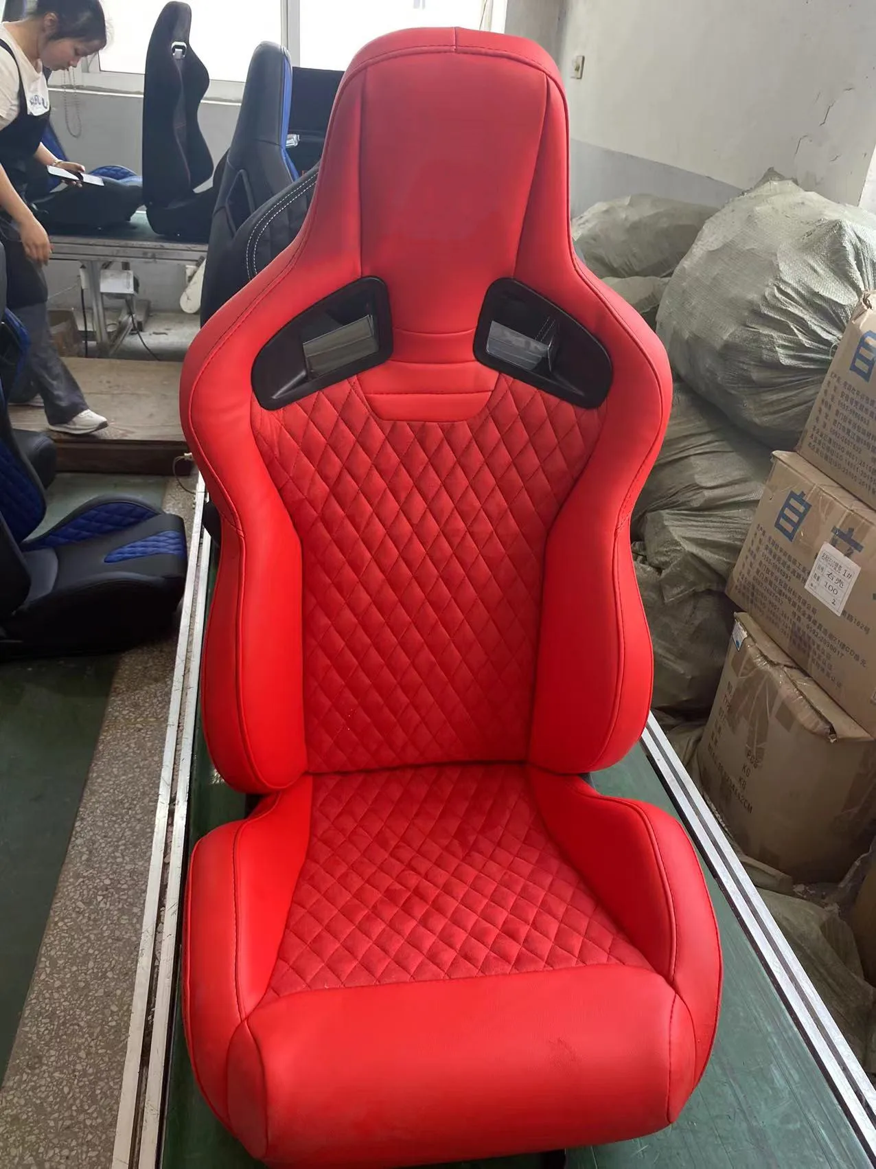 jbr1039R PVC Suede Fiber Glass Carbon Fiber Racing Seat performance car