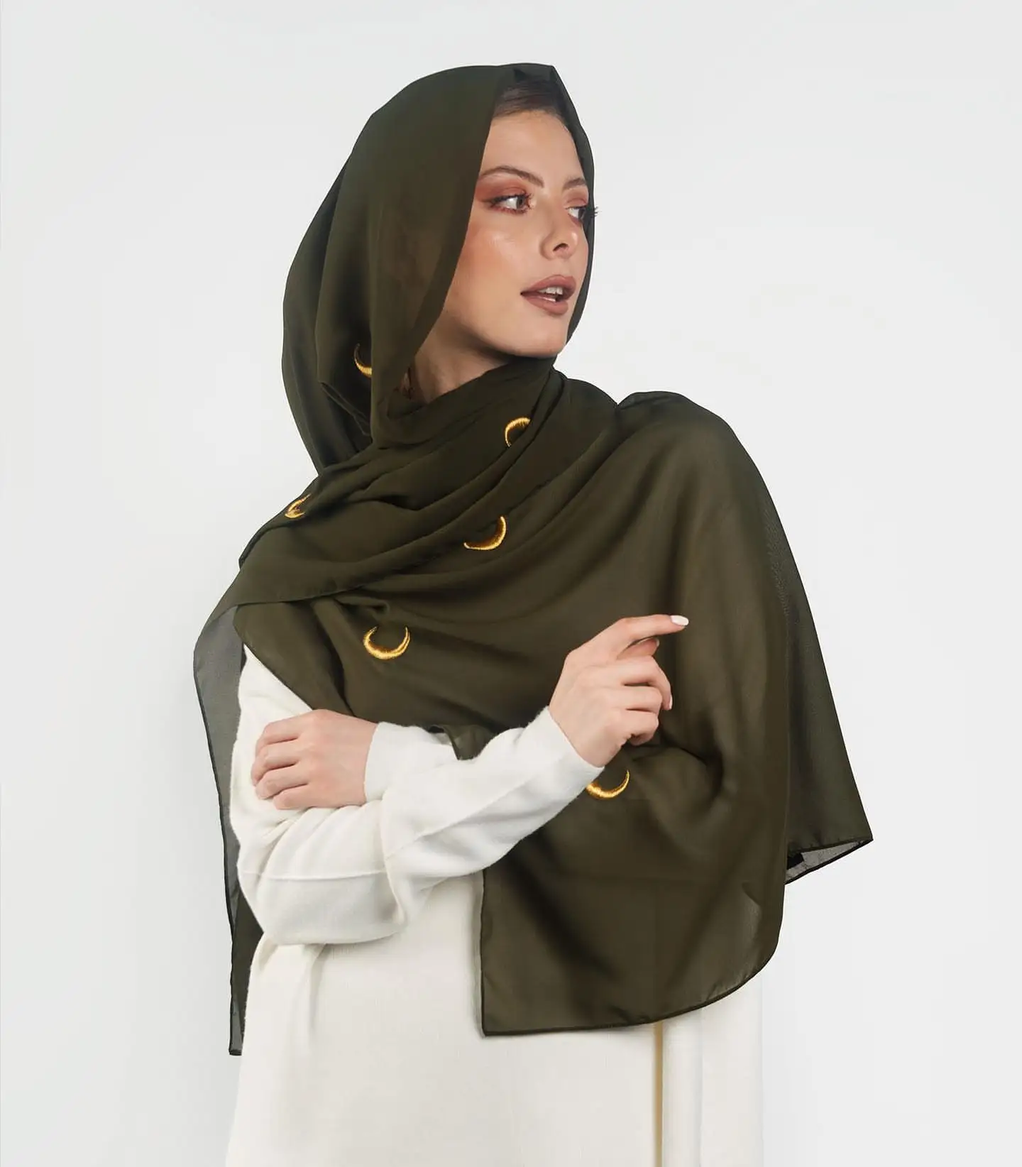 Новинка шаль Sulam Bawal с вышивкой moon Корейская шифоновая мусульманская легкая оптовая продажа мусульманский хиджаб для женщин