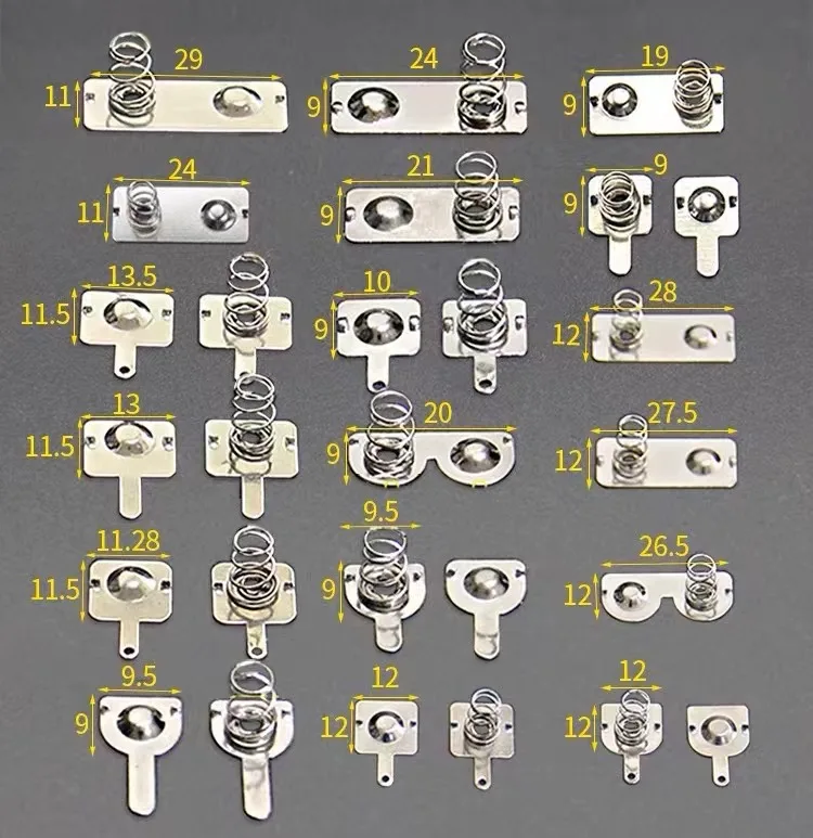Push Button Spring Loaded Clip Stamping Precision Copper Brass V Shaped Metal Flat Leaf Spring Steel Clip Shrapnel Clip
