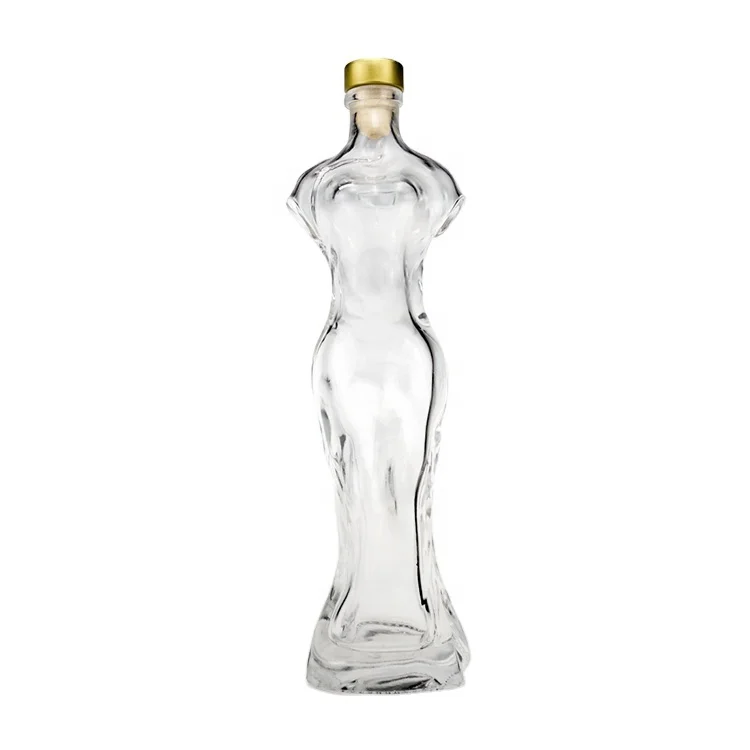 Wholesale custom unique vodka bottle printing brand liquor tequila glass bottle with Beauty Shape