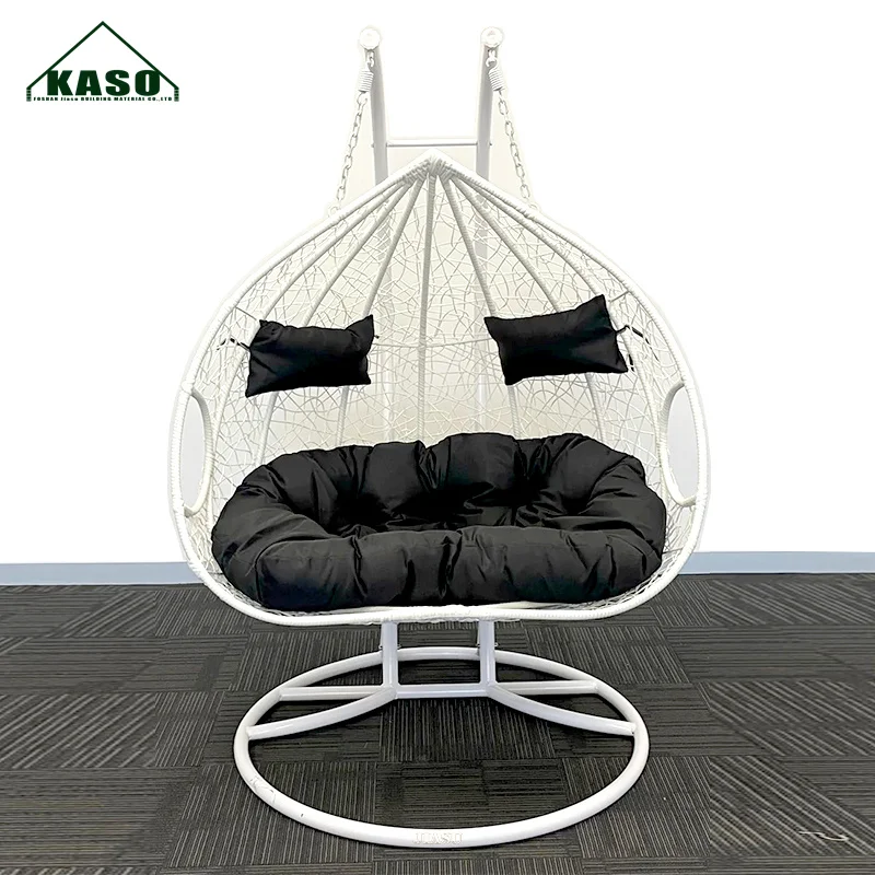 Outdoor Hanging Egg with Stand Out Door Kid Garden Rattan Basket Modern Double Patio Swing Chair