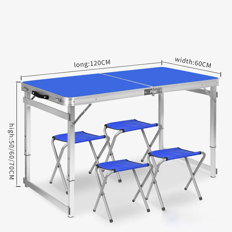 Fold Up Picnic Table Aluminum Frame MDF Easy Folding Camping Table Outdoor Bbq Camping Picnic Folding Table