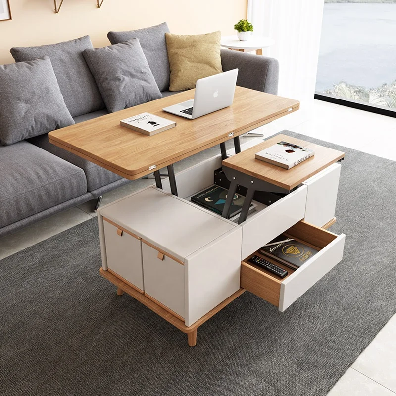 Современный многофункциональный складной боковой столик, маленькие концевые столы, умный подъемный журнальный столик