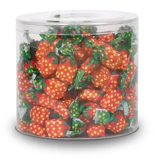 Fruity Flavored Strawberry Shaped Hard Candy in Bag Packaging