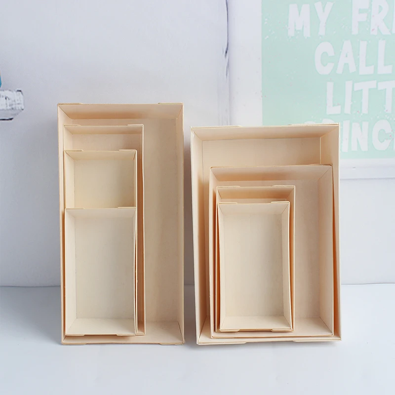 Wooden Food Containers Wedding Party Plates Restaurant Cake Dessert Pastry Plate Appetizer Serving Disposable Food Tray Dish