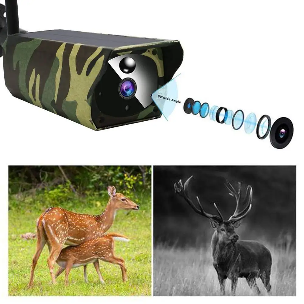 IP66 Waterproof Security Trail ,with Night Vision Motion Activated Wildlife Hunting time Camouflage Solar Powered Camera