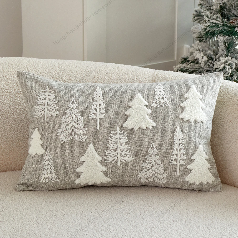 New 30x50cm Embroidered Throw Pillow Cover Christmas Decor Pillow Case For Living Room Sofa