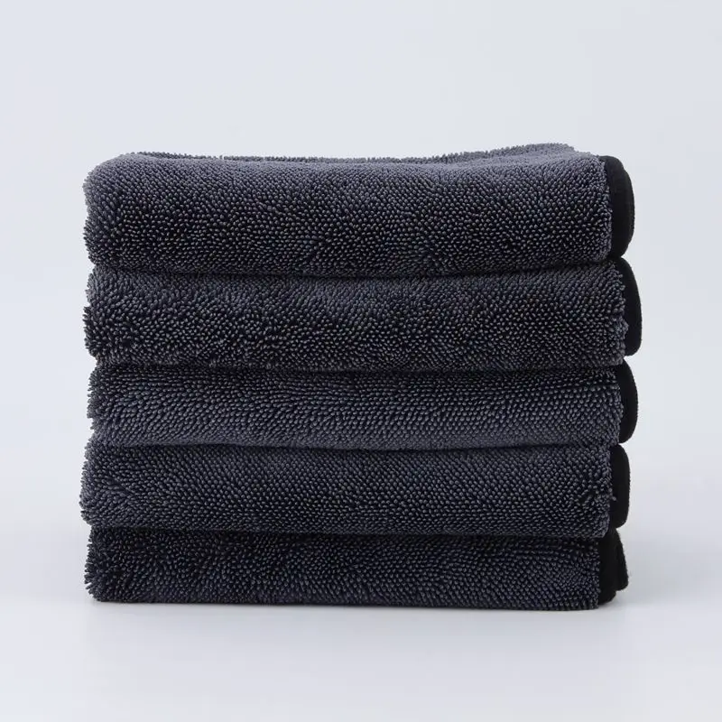 Edgeless microfiber 1200 1400 gsm wash car care microfibre detailing auto micro fiber cloths cleaning twisted loop drying Towels