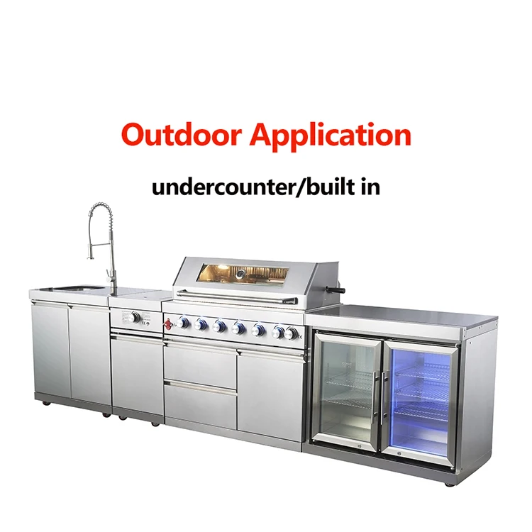 Factory sale mini 304 stainless steel under counter built in bar beer outdoor fridge cabinet