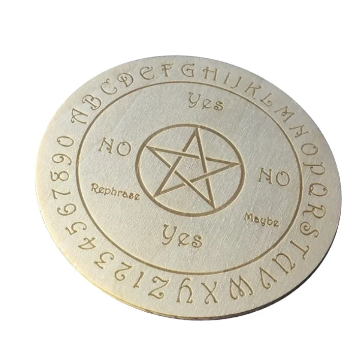 Wooden Carven Board Message Board Witchcraft Wiccan Altar Supplies Kit Wood Ouija Pendulum Board