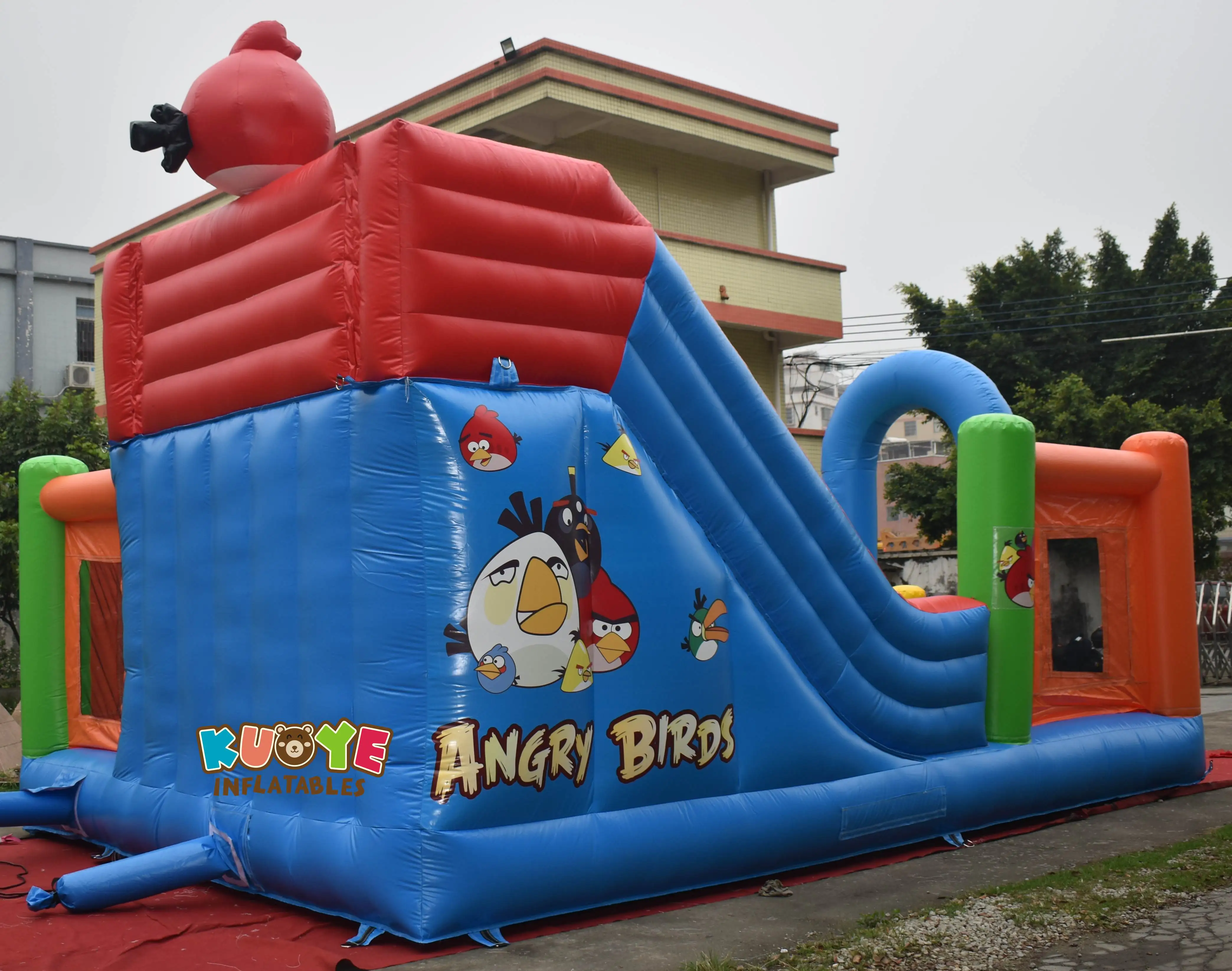 Hot sale angry the bird PVC blow up bounce house inflatable playground for kids