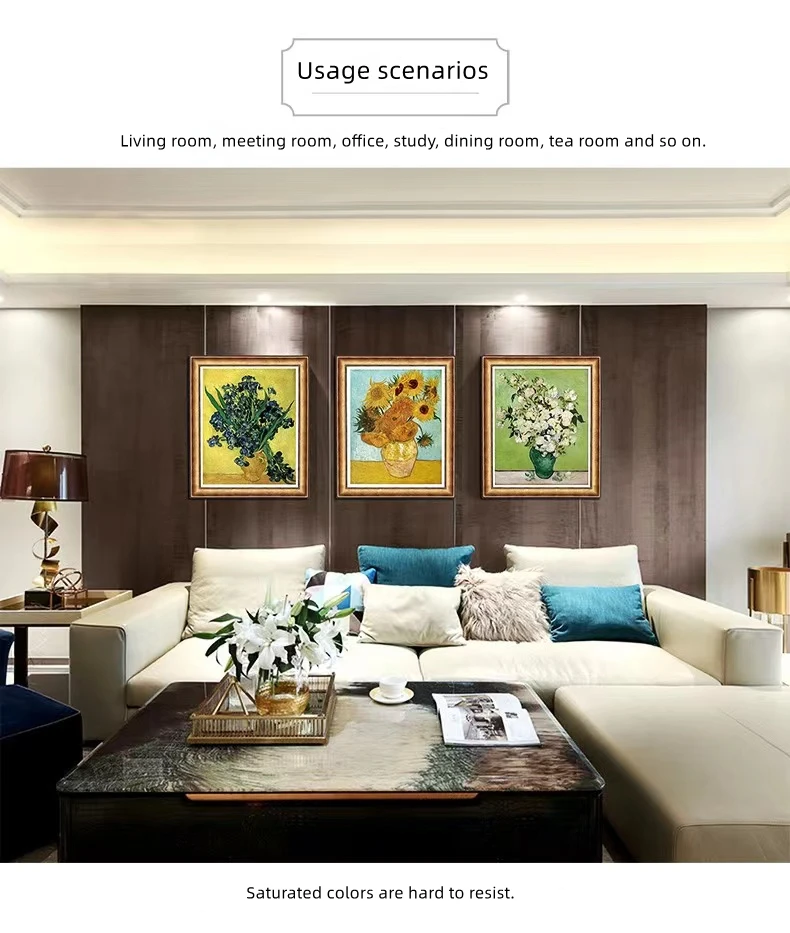 E WECIAL   Porcelain plate painting ceramic fresco European television background decorative painting Van Gogh oil painting