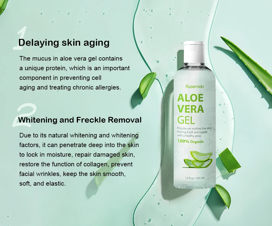 OEM Organic Pure 100% Aloe Vera Gel Face Skin Moisturizer Soothing Lightening Cream Gel De Aloe Vera Gel for Face Private Label