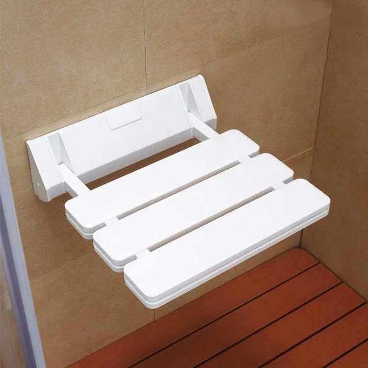 Floding bench mounted on the wall of the doorway  handicapped elderly wall mounted folding shower seat