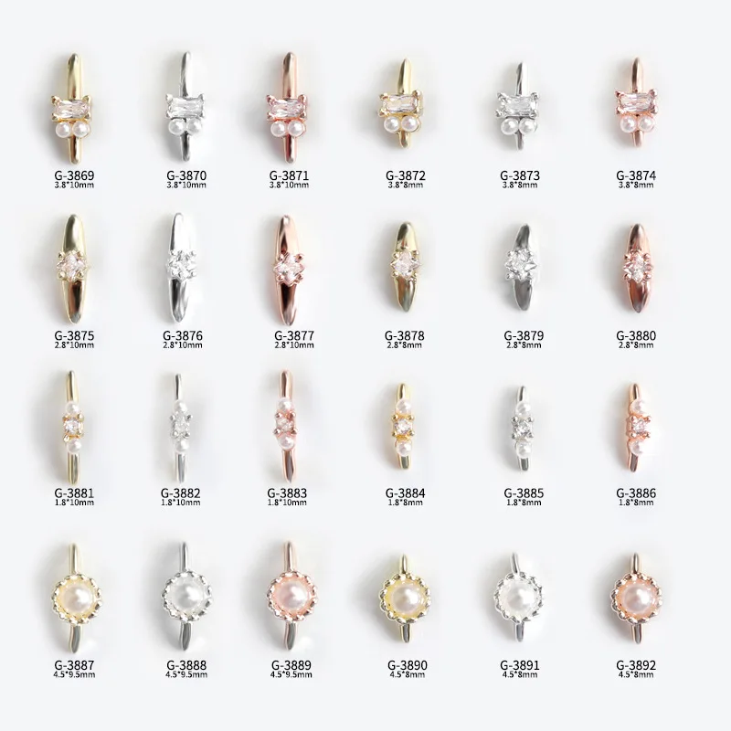 Factory direct sales nail alloy 3D diy nail art  pearl decorations metal mixed patterns