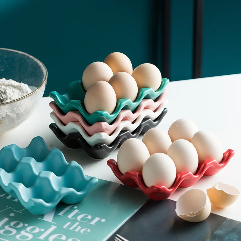  Simple Style Kitchen Utensils Ceramic Egg Grid Household Storage Tray