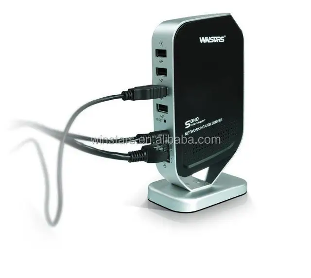 1000Mbps Networking printer server with 4port USB Hub, Supports LPR, DHCP and UPnP Protocols