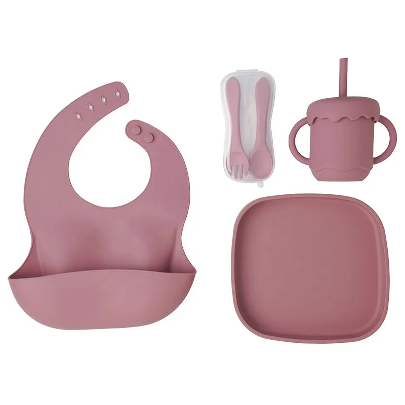 OEM Reusable Mini Children Long Handle BPA Free Kids Dining 100% Feeding Baby Silicone Fork And Spoon Set