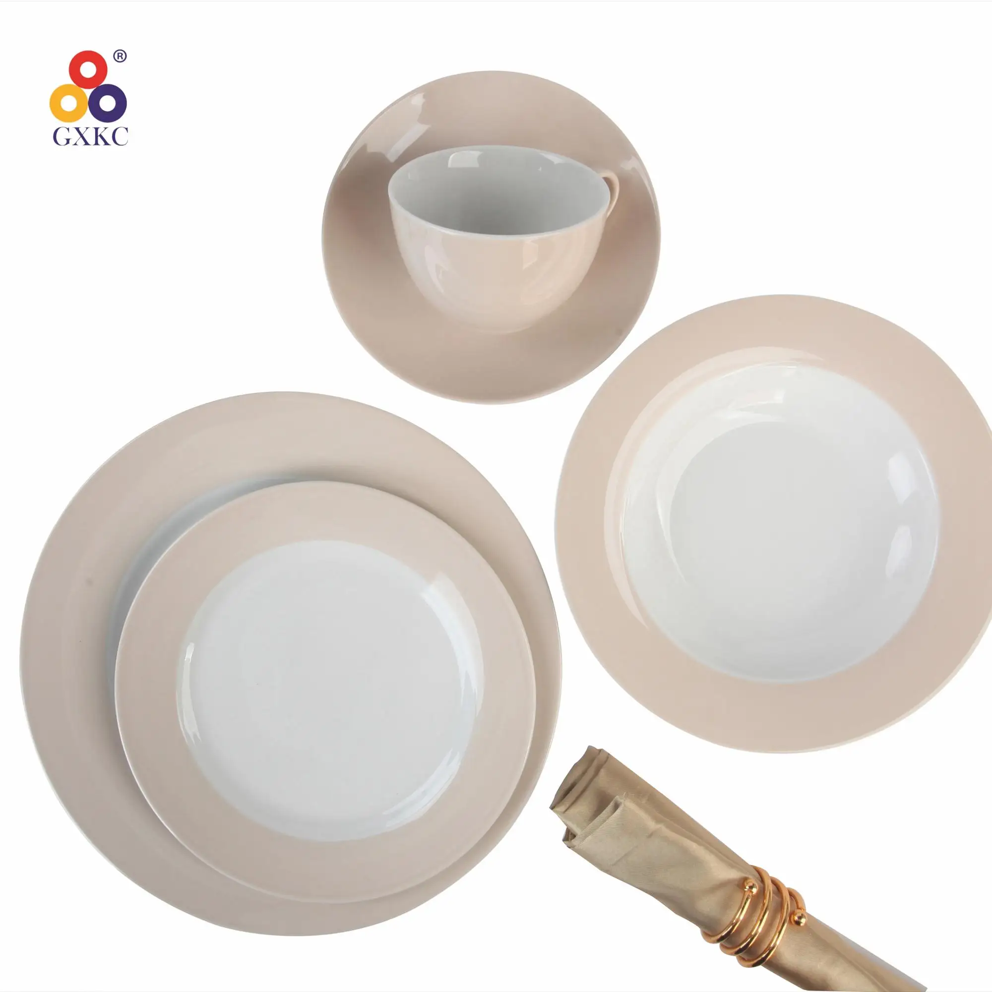 Оптовая продажа, однотонная посуда, керамическая фарфоровая десертная тарелка