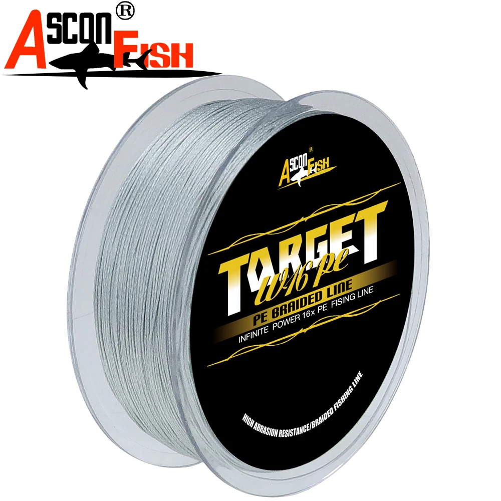Ascon Fish 16 Strands Braided Fishing Line 300m for Cord Fishing Capr 16 Braids Multifilament Line20-500LB Green