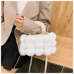 Good Quality 2021 Winter Colorful Fur handbags for Women Luxury bags Fur bags Unique Purses