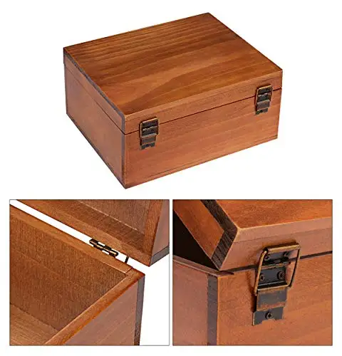 Wooden Souvenir Decorative Wooden box Vintage Craft Large wooden box with lock and key for jewelry gift box and home decor