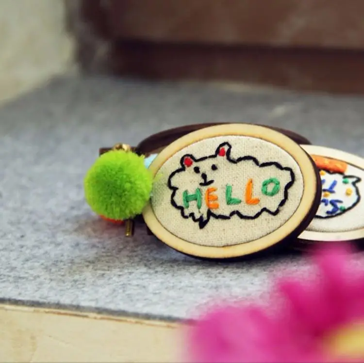 Cheap Diy Small Cross Stitch Frame Mini Wood Embroidery Hoops Ring Necklace Earrings