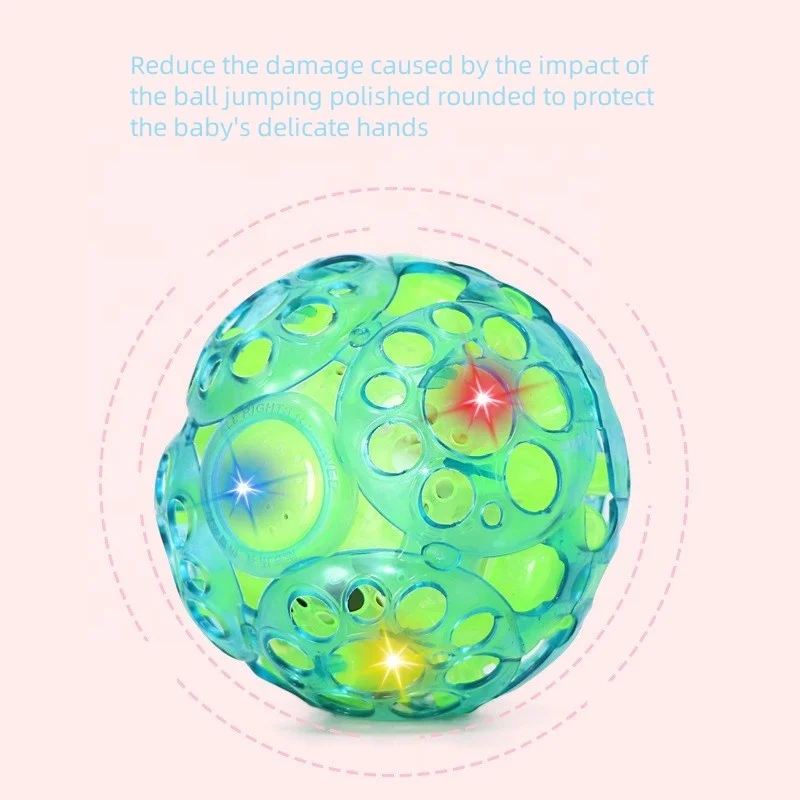 Kaili musical baby ball toy early educational jumping balls battery operated colorful lighting baby ball