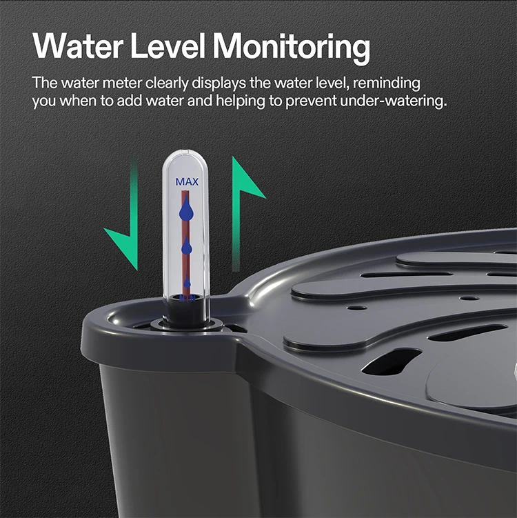 Outdoor Garden Self-Watering Fabric Pot Base PP Plastic Elevated Plant Saucers with Water Level Indicator for Indoor Grow Tents