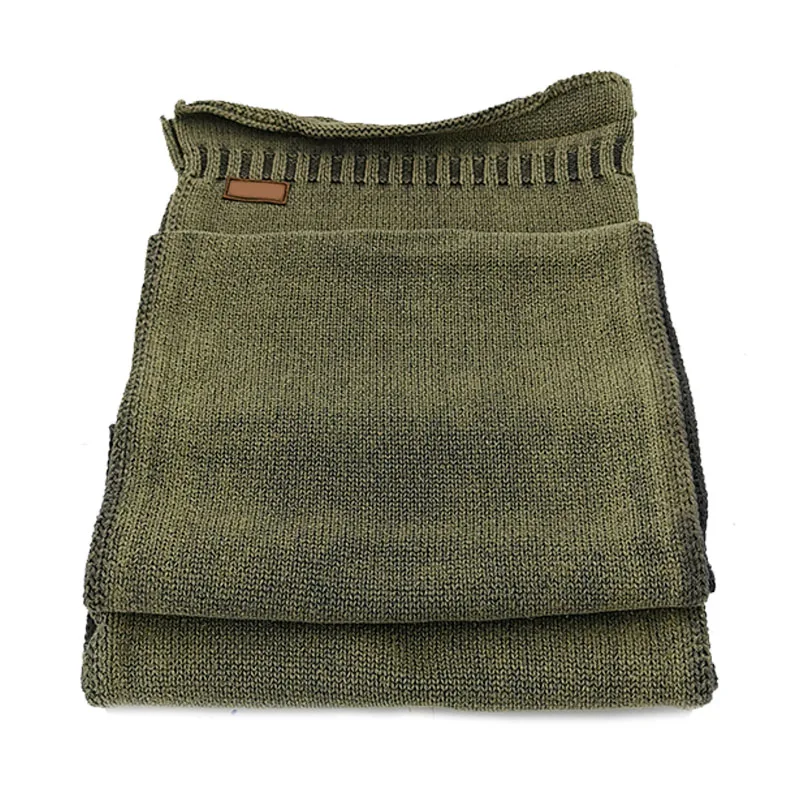 Custom style pattern color unisex winter scarfs knitted plain polyester scarf