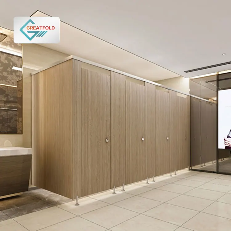 Hpl board bathroom doors compact panel toilet cubicles wood bathroom partitions for hotel