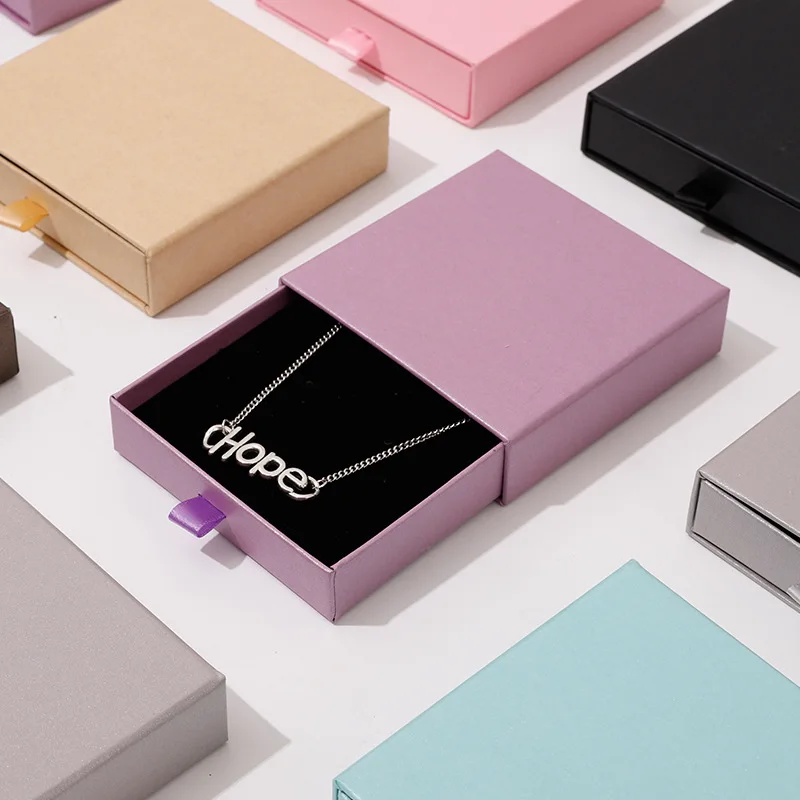 Customized Paper Drawer Box Jewelry packaging bags Ring Earrings Necklace Bracelet Gift Jewelry Packaging Boxes