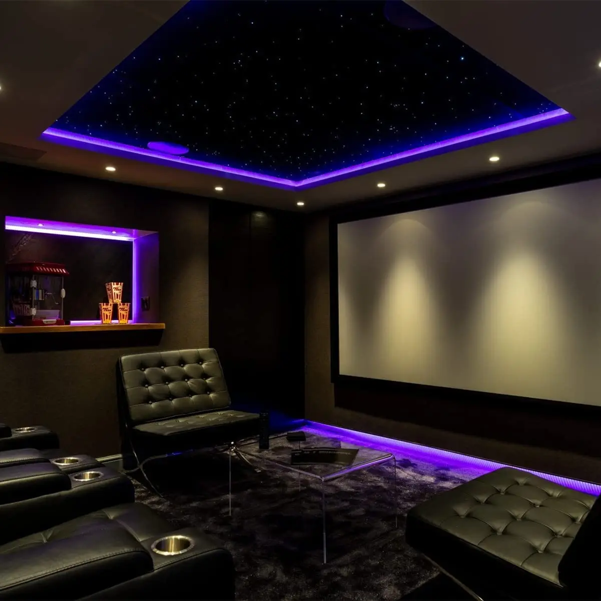 Star ceiling panels Fiber optic star ceiling RGB light with 7 colors