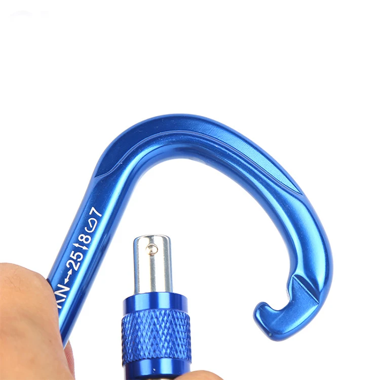 Wholesale 12KN Safety Rock Climbing Camping Carabiner 7075 Wire Gate Aluminium Waterproof Snap Hook