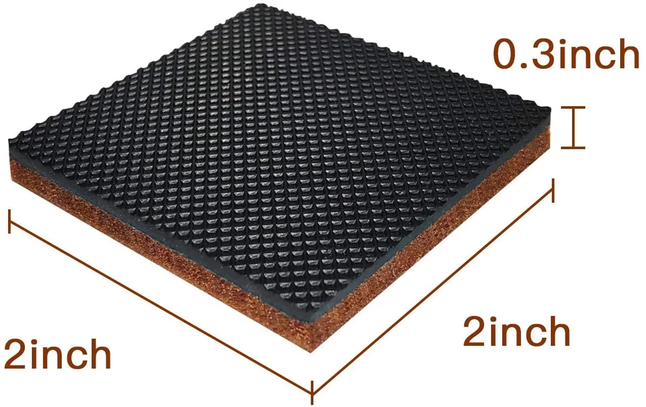 18 шт. 2 дюйма Квадратные Нескользящие резиновые войлочные мебельные подкладки 3 м для ножек стола стула