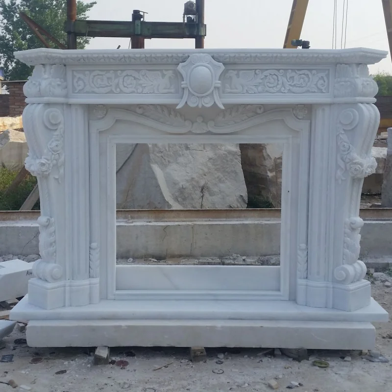 Современный дизайн роскошный мраморный камин Calacatta окруженный натуральным камнем ручной работы домашний