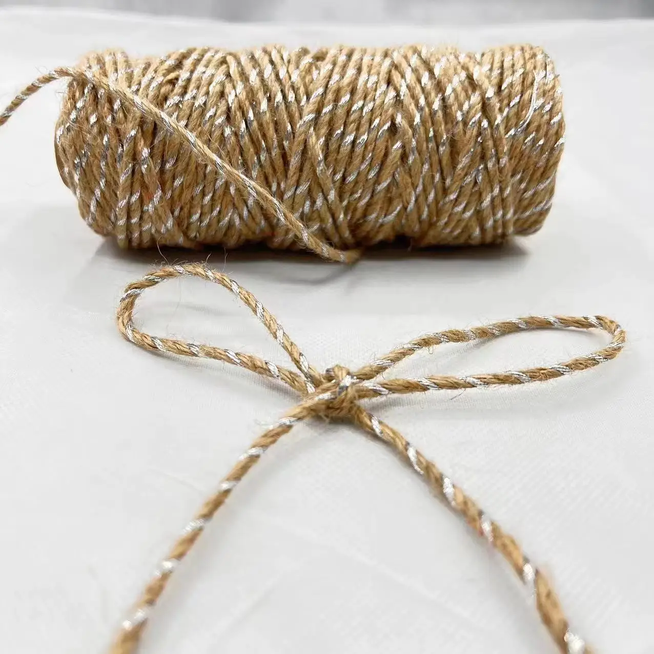 Eco-Friendly 2mm Jute Rope 2 Ply Twisted Jute Twine Jute Cord For Sale